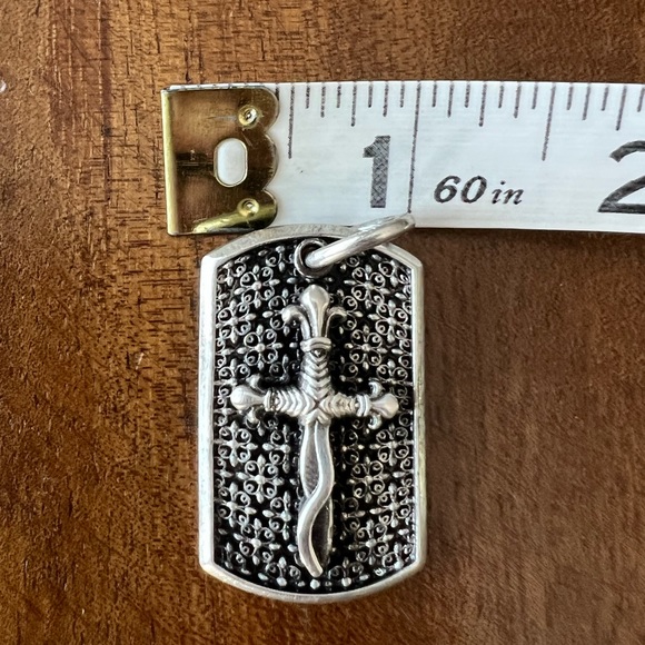 ❗️SOLD❗️TWISTED BLADE DOGTAG PENDANT WITH AN ANTIQUE Antique 925 Silver - Picture 4 of 4